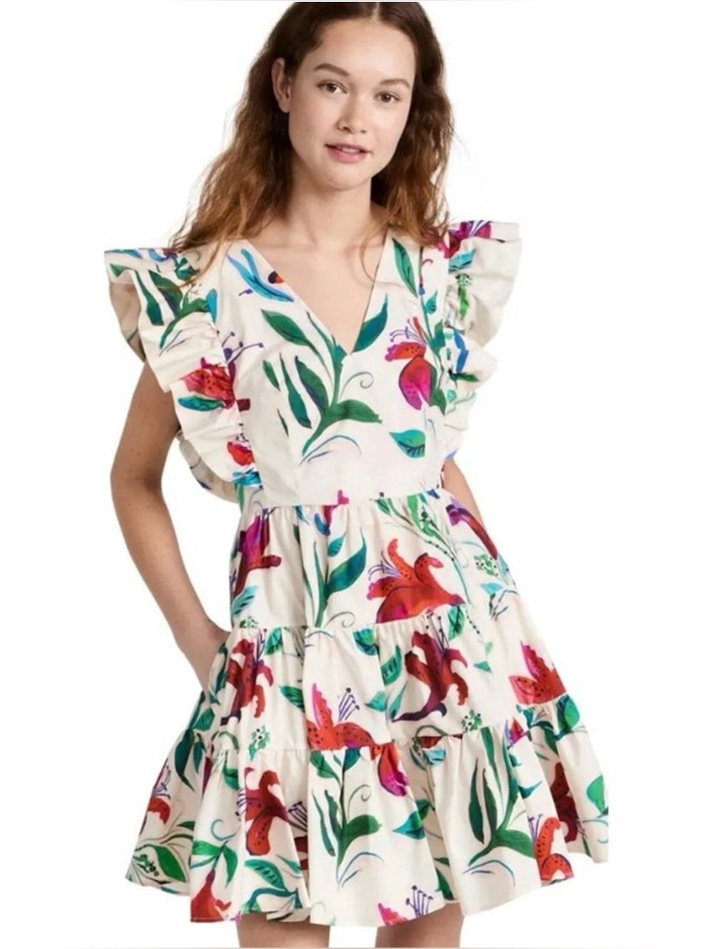 LA Double J Honeybun Dress White Lilly size medium